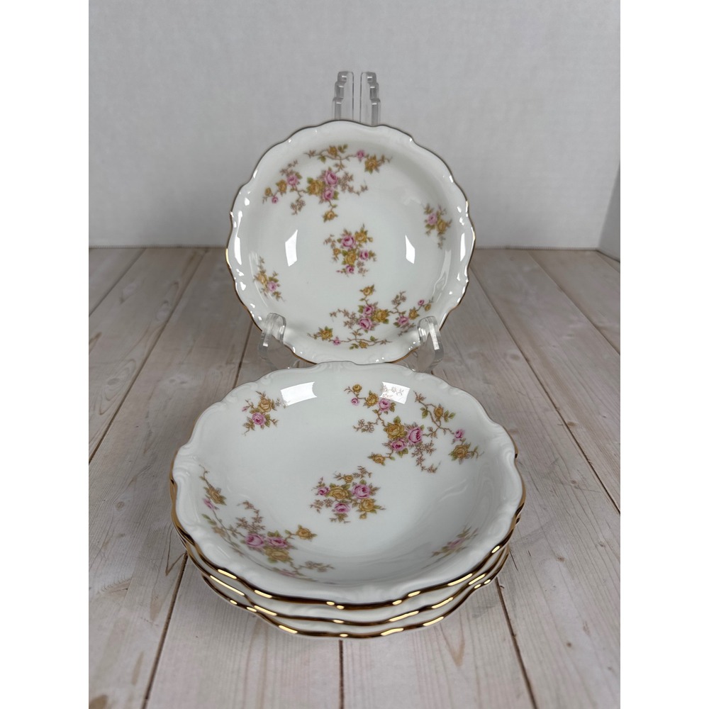 Johann Haviland Michele Fruit Bowls 5.25" Set of 4‎ Bavaria Gold Trim